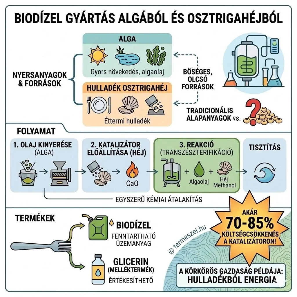 Olcsó biodízel algából és osztrigahéjból? Egy új módszer felboríthatja a képletet